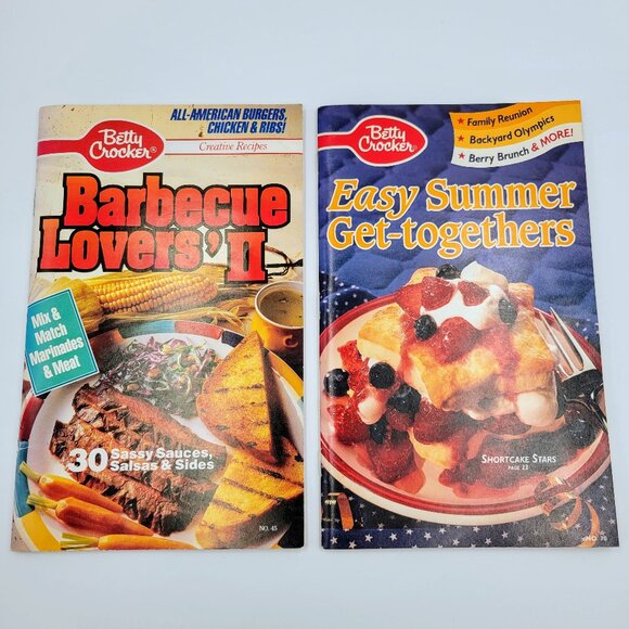Betty Crocker 1992 Easy Summer Get-Togethers And 1990 Barbecue Lovers II Cookboo - Picture 1 of 9